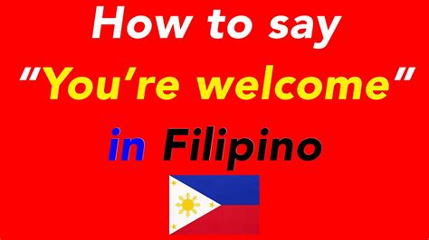 tagalog you're welcome|you're welcome in Tagalog .